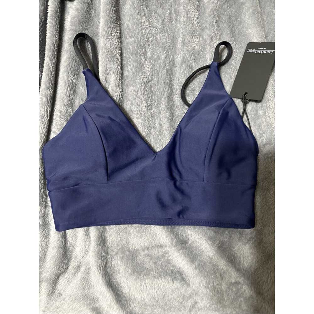Lanston Sport Bra NWT Navy Blue Removable Padded XS